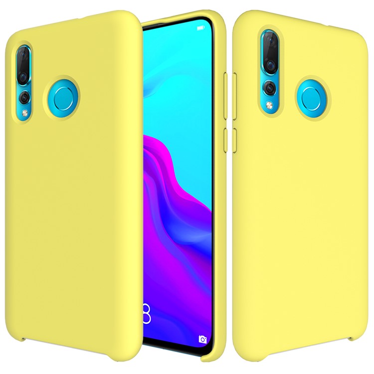 Liquid Silicone Protective Phone Cover for Huawei nova 4 - Yellow-1