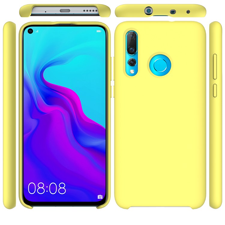 Liquid Silicone Protective Phone Cover for Huawei nova 4 - Yellow-2