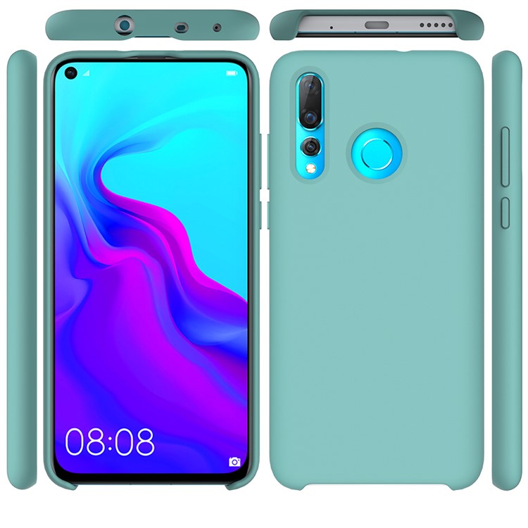 Liquid Silicone Protection Case Shell for Huawei nova 4 - Cyan-2