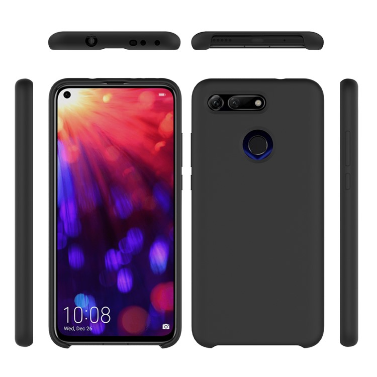 Liquid Silicone Mobile Case for Huawei Honor View 20/V20 - Black-2
