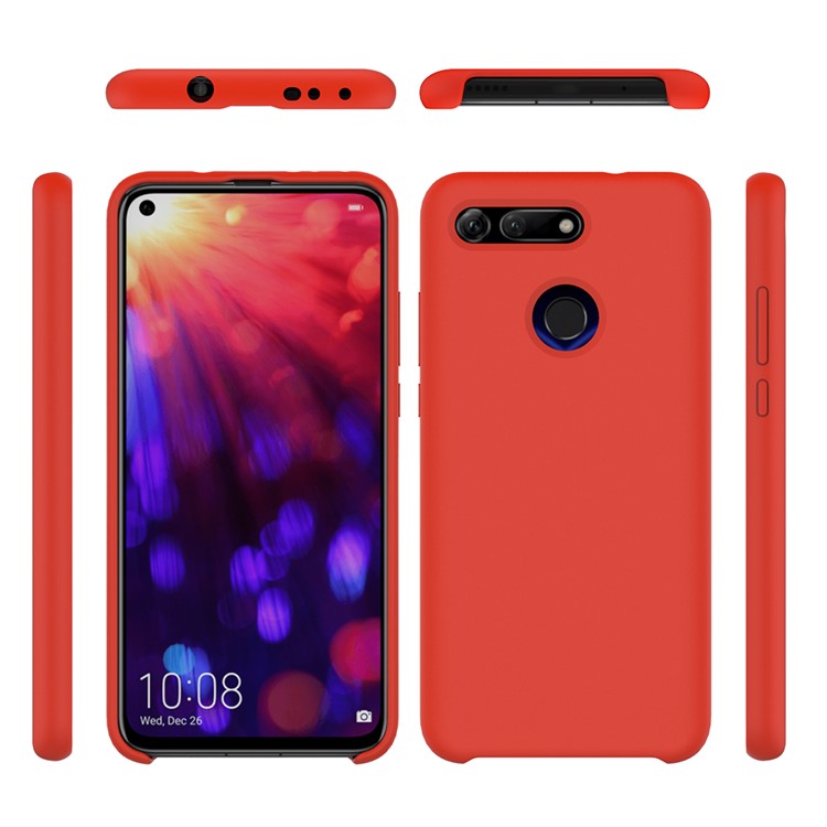 Liquid Silicone Mobile Shell for Huawei Honor View 20/V20 - Red-2