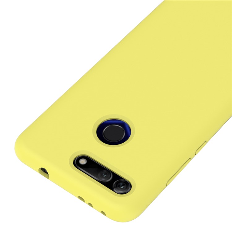 Liquid Silicone Phone Cover for Huawei Honor View 20/V20 - Yellow-3