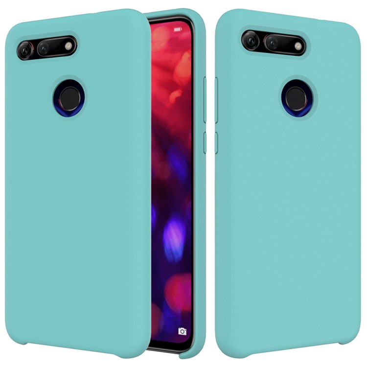 Liquid Silicone Protective Shell for Huawei Honor View 20/V20 - Cyan-1