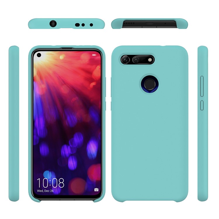 Liquid Silicone Protective Shell for Huawei Honor View 20/V20 - Cyan-2