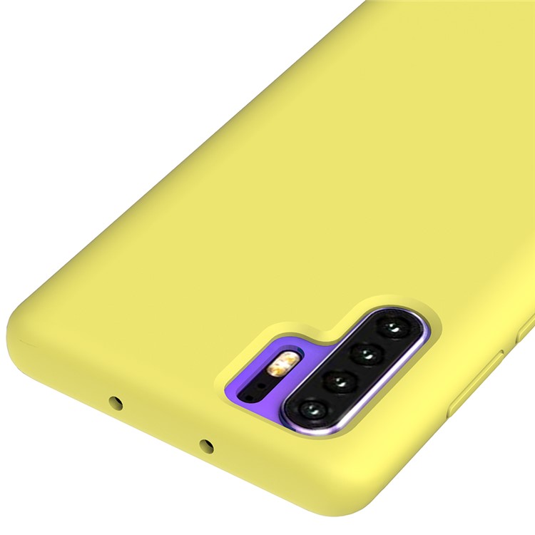 Liquid Silicone Cell Phone Cover for Huawei P30 Pro - Yellow-3