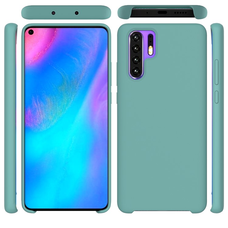 Liquid Silicone Protector Case for Huawei P30 Pro - Cyan-2