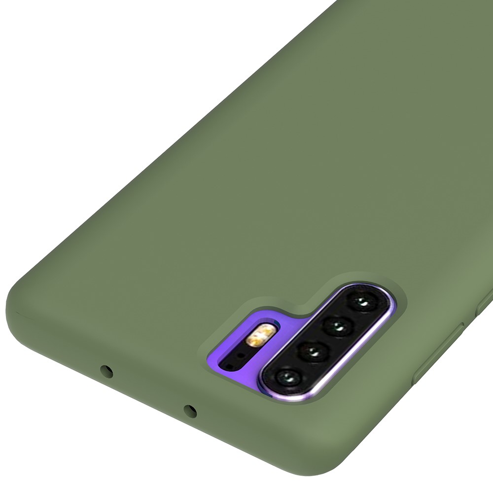 Liquid Silicone Phone Case for Huawei P30 Pro, Soft Anti-Scratch Microfiber Lining Protection Cover - Green-3