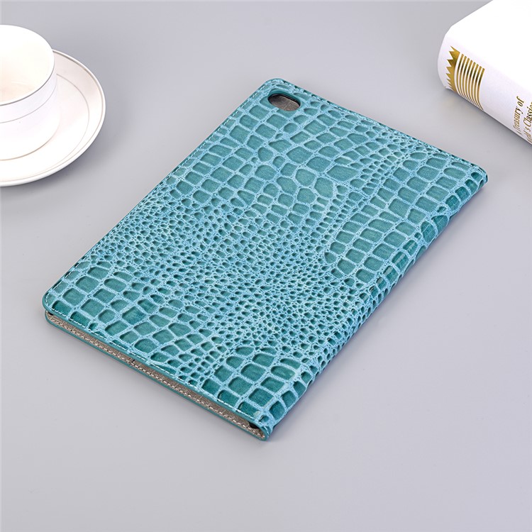 Krokodil-Leder-Smart-Shell-Hülle Für Huawei Mediapad M5 10 / M5 10 (Pro) - Blau-8