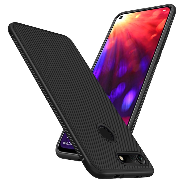 Jazz Series Twill Texture TPU Back Mobile Cover for Huawei Honor View 20 / Honor V20 (China) - Black-2