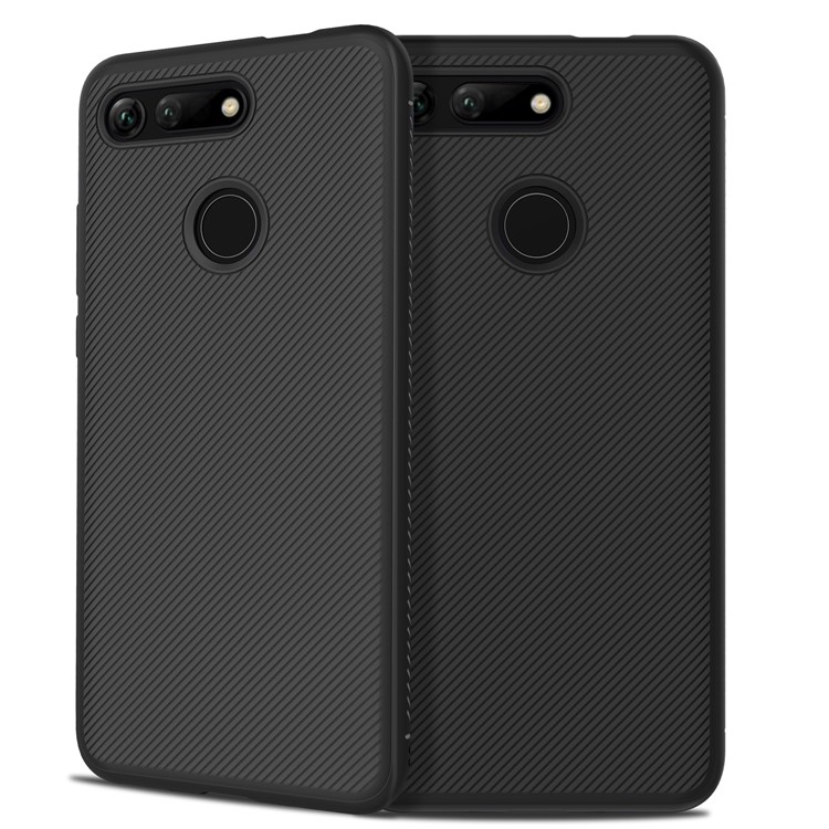 Jazz Series Twill Texture TPU Back Mobile Cover for Huawei Honor View 20 / Honor V20 (China) - Black-4