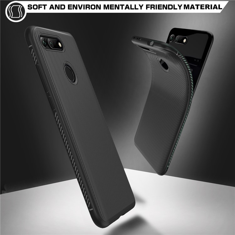 Jazz Series Twill Texture TPU Back Mobile Cover for Huawei Honor View 20 / Honor V20 (China) - Black-5