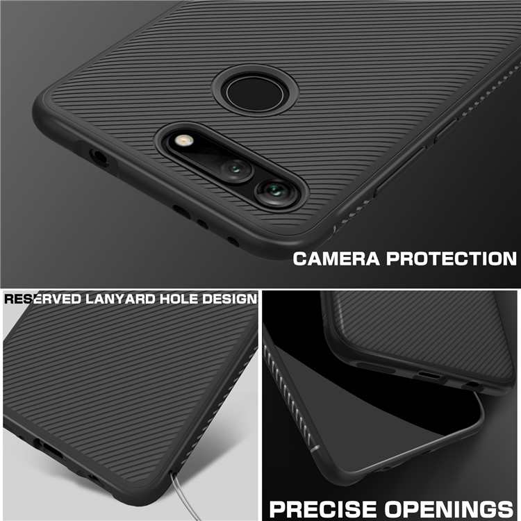 Jazz Series Twill Texture TPU Back Mobile Cover for Huawei Honor View 20 / Honor V20 (China) - Black-6