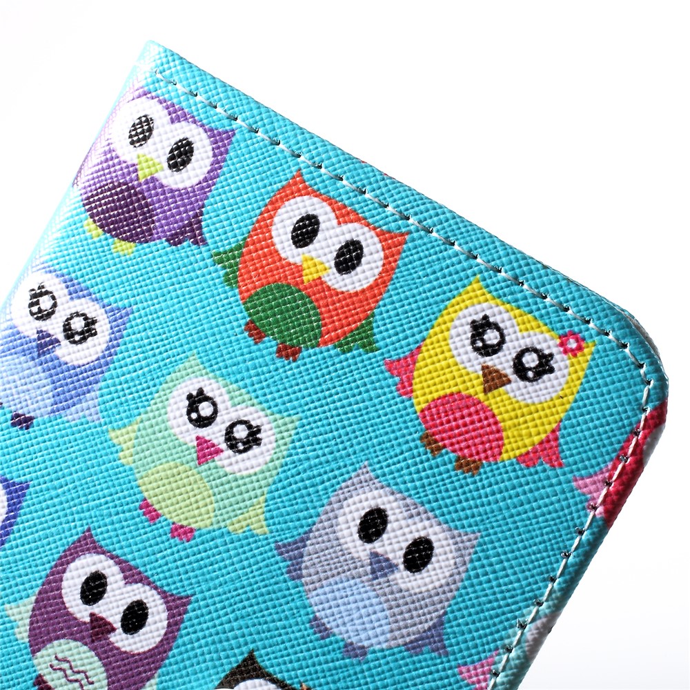 Fingerprint-Free Cross Texture Pattern Printing PU Leather Flip Phone Cover for Huawei P30 Lite - Cute Owls-7