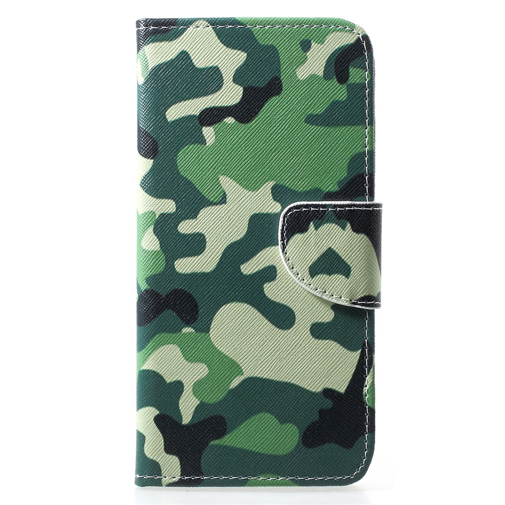Pattern Printing PU Leather Flip Phone Cover for Huawei P30 Lite - Camouflage-1