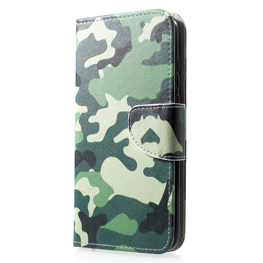 Pattern Printing PU Leather Flip Phone Cover for Huawei P30 Lite - Camouflage-3
