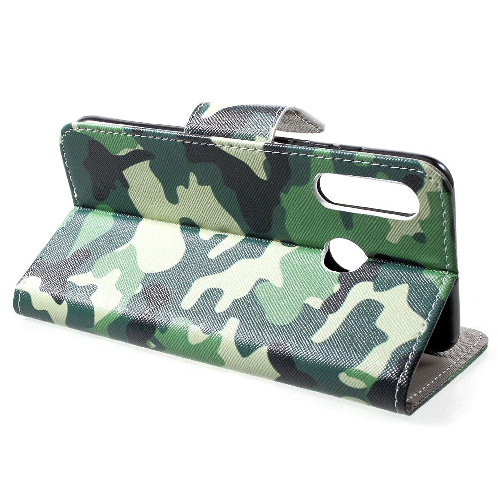 Pattern Printing PU Leather Flip Phone Cover for Huawei P30 Lite - Camouflage-4