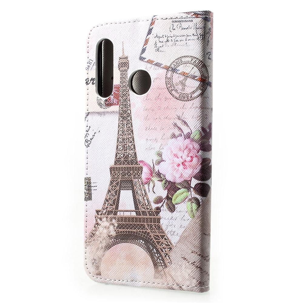 Pattern Printing PU Leather Flip Phone Cover for Huawei P30 Lite - Eiffel Tower-2