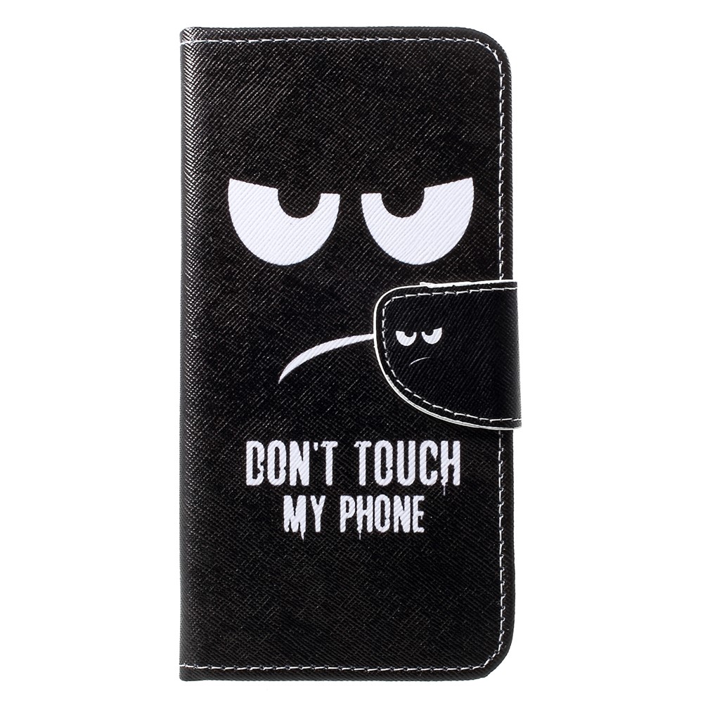 Pattern Printing PU Leather Flip Phone Cover for Huawei P30 Lite - Do Not Touch My Phone-1