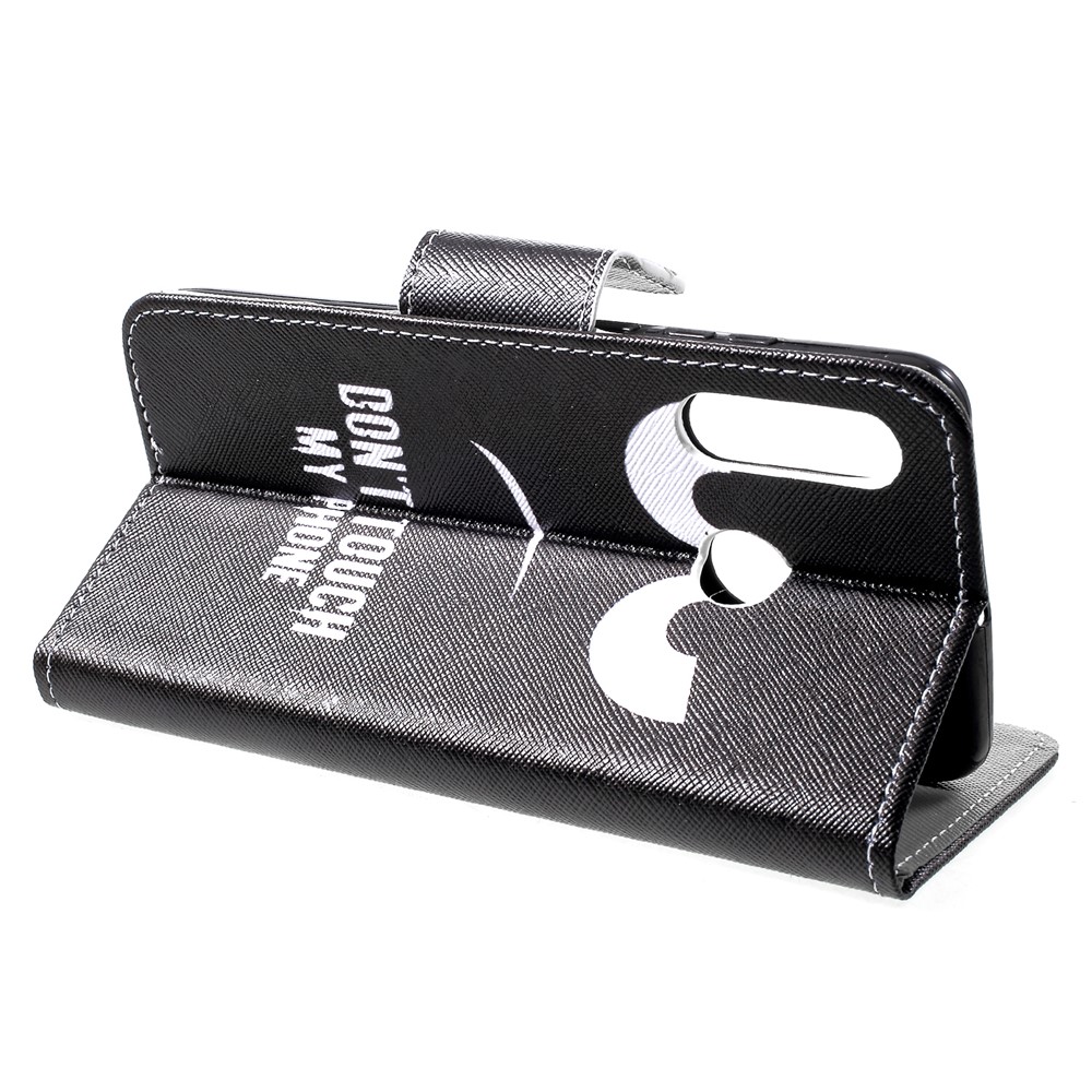 Pattern Printing PU Leather Flip Phone Cover for Huawei P30 Lite - Do Not Touch My Phone-4
