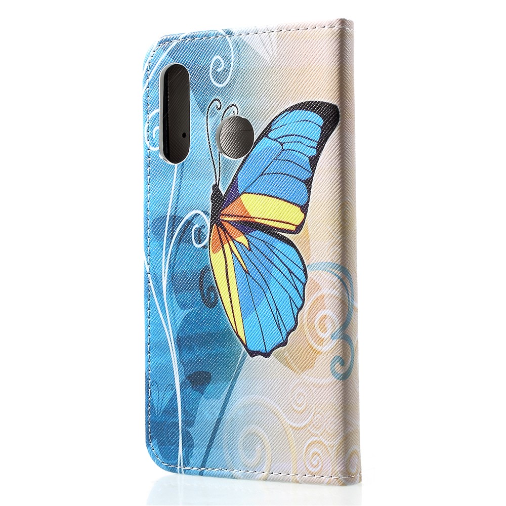 Pattern Printing PU Leather Flip Phone Cover for Huawei P30 Lite - Blue Butterfly-2