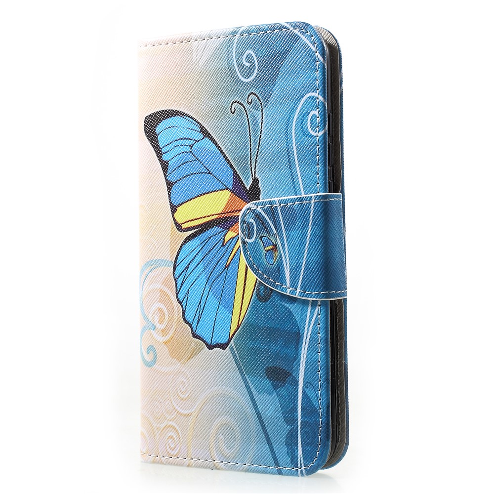Pattern Printing PU Leather Flip Phone Cover for Huawei P30 Lite - Blue Butterfly-3