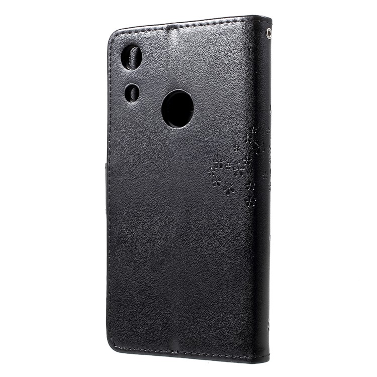 Imprint Tree Owl Wallet Stand Leather Mobile Shell for Huawei Honor 8A - Black-2