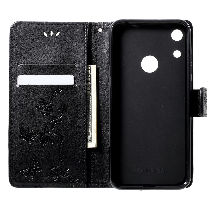 Imprint Tree Owl Wallet Stand Leather Mobile Shell for Huawei Honor 8A - Black-5