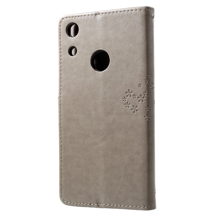 Imprint Tree Owl Wallet Stand Leather Mobile Shell for Huawei Honor 8A - Grey-2