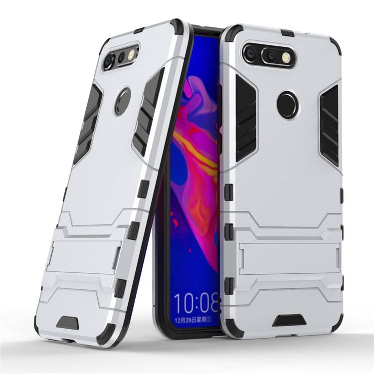 Plastic + TPU Hybrid Cover with Kickstand for Huawei Honor View 20 / Honor V20 - Silver-1
