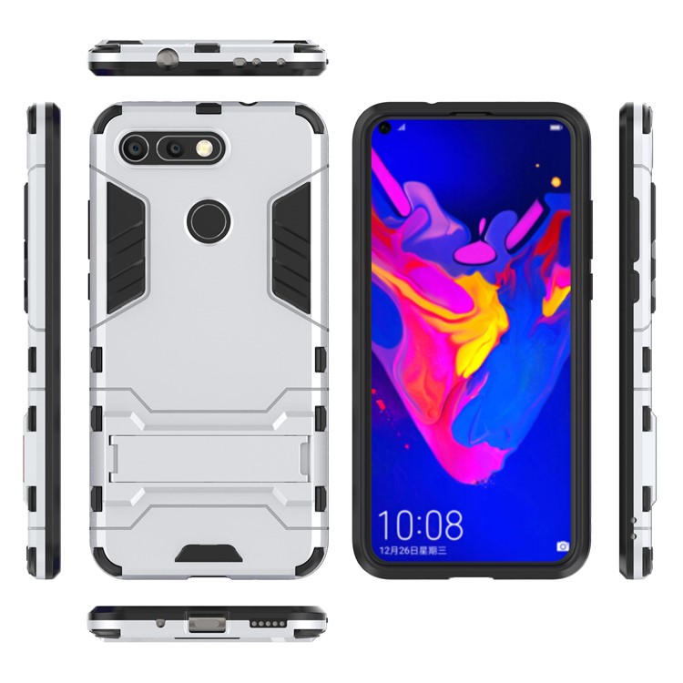 Plastic + TPU Hybrid Cover with Kickstand for Huawei Honor View 20 / Honor V20 - Silver-2