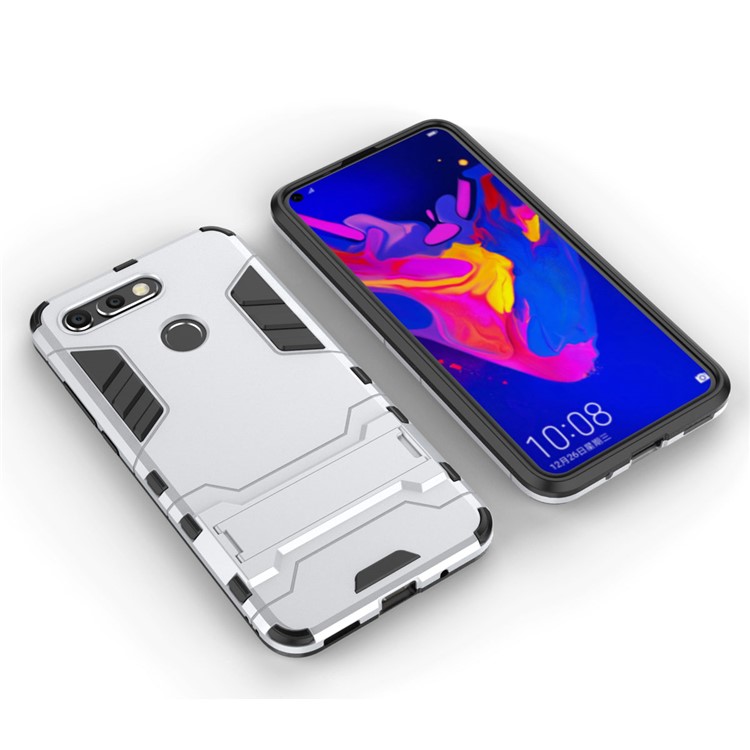 Plastic + TPU Hybrid Cover with Kickstand for Huawei Honor View 20 / Honor V20 - Silver-5