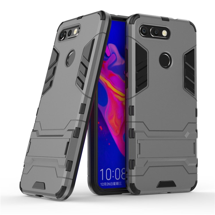 Plastic + TPU Hybrid Shell Case with Kickstand for Huawei Honor View 20 / Honor V20 - Grey-1