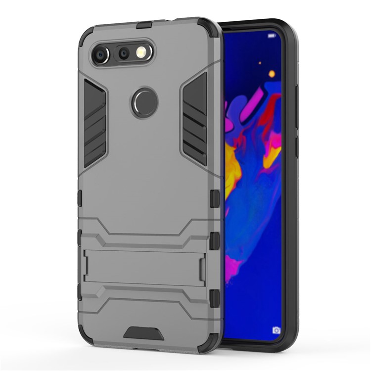 Plastic + TPU Hybrid Shell Case with Kickstand for Huawei Honor View 20 / Honor V20 - Grey-3