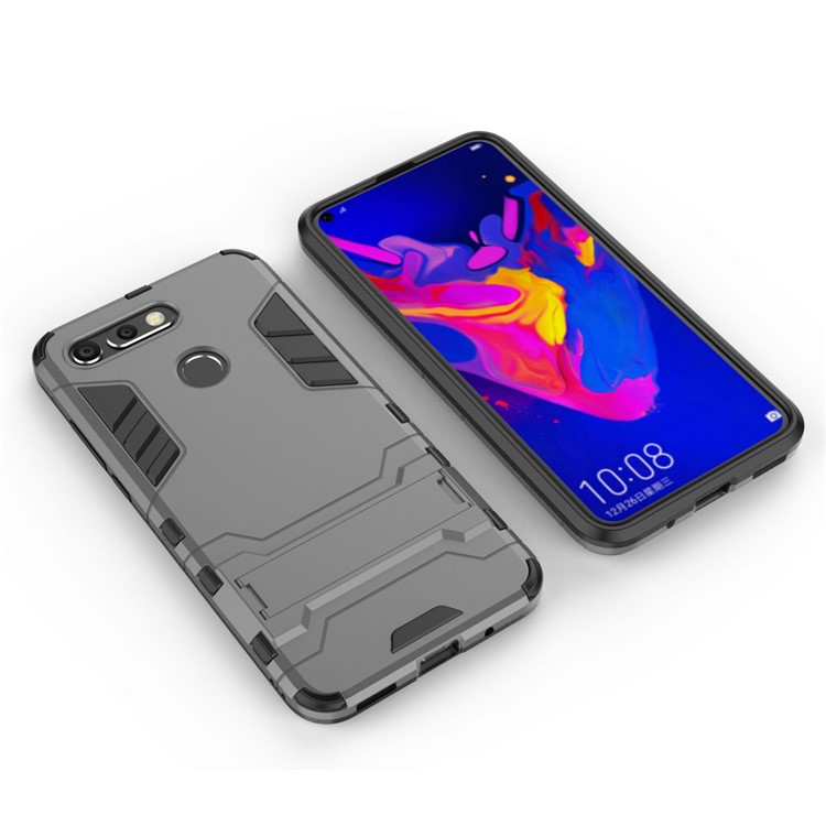 Plastic + TPU Hybrid Shell Case with Kickstand for Huawei Honor View 20 / Honor V20 - Grey-5
