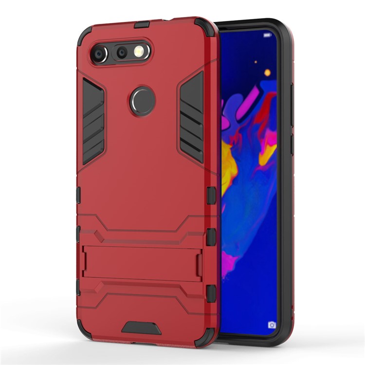 Plastic + TPU Combo Case with Kickstand for Huawei Honor View 20 / Honor V20 - Red-1