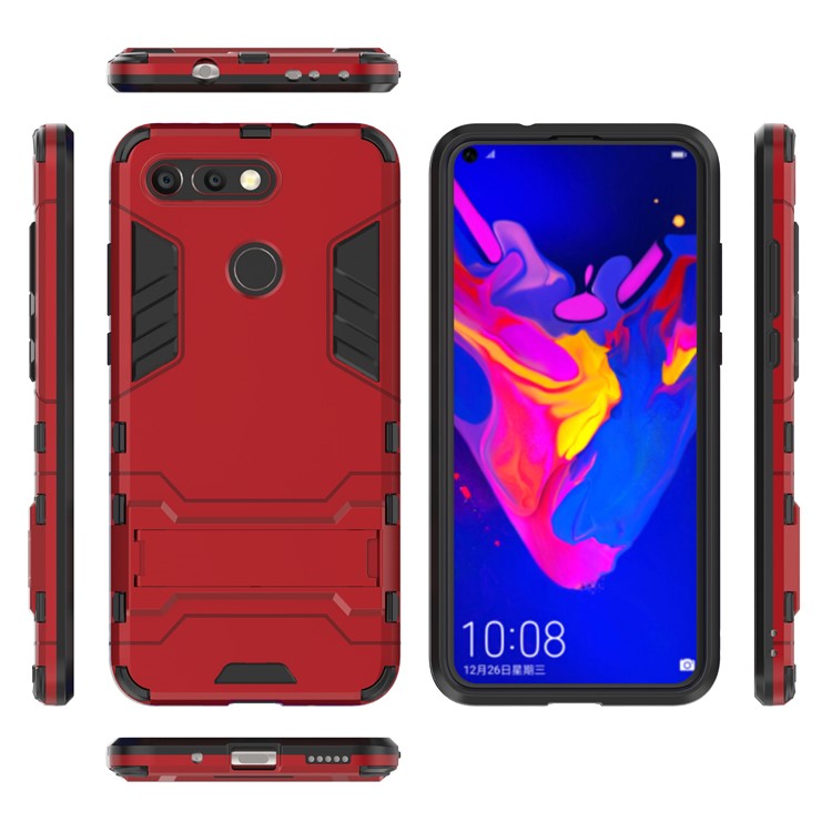 Plastic + TPU Combo Case with Kickstand for Huawei Honor View 20 / Honor V20 - Red-2