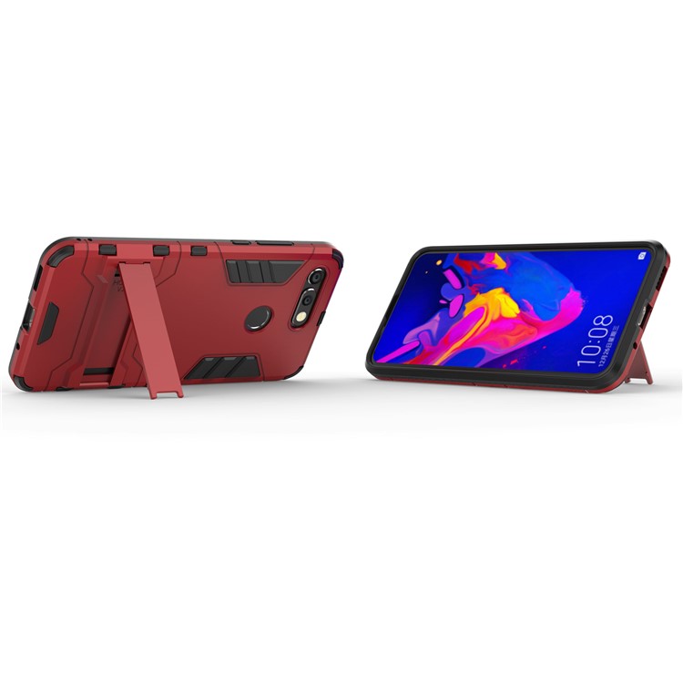 Plastic + TPU Combo Case with Kickstand for Huawei Honor View 20 / Honor V20 - Red-3