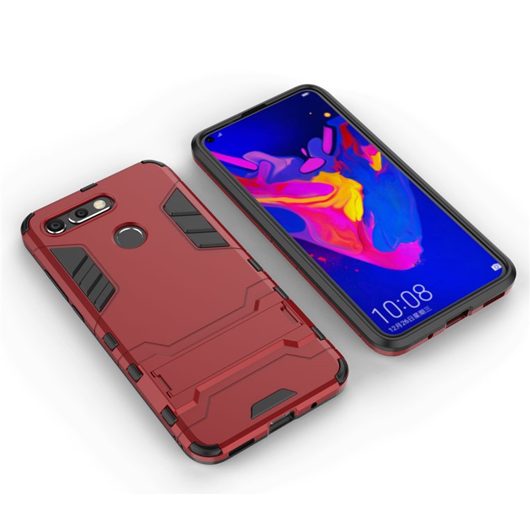 Plastic + TPU Combo Case with Kickstand for Huawei Honor View 20 / Honor V20 - Red-4