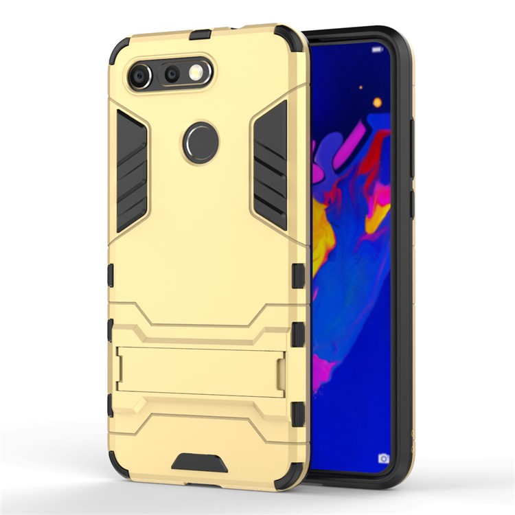 Plastic + TPU Hybrid Phone Case with Kickstand for Huawei Honor View 20 / Honor V20 - Gold-3