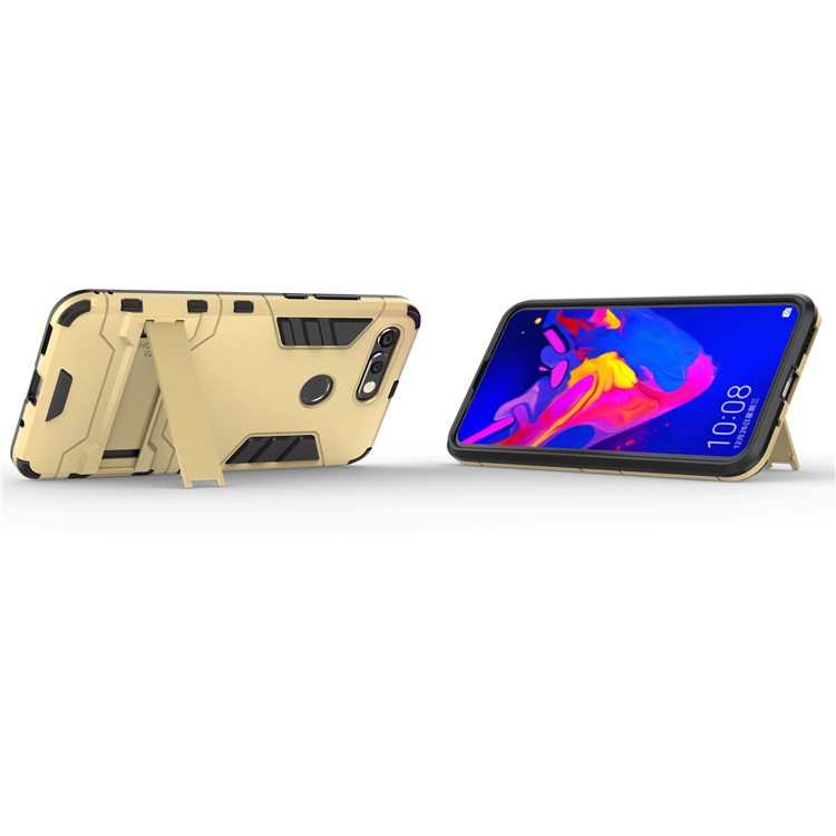 Plastic + TPU Hybrid Phone Case with Kickstand for Huawei Honor View 20 / Honor V20 - Gold-4