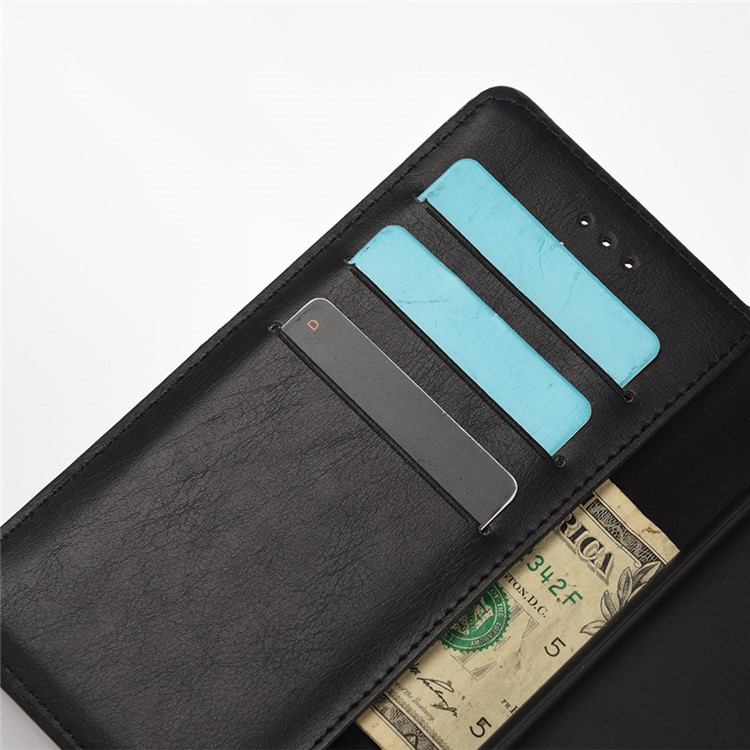 Retro Style Leather Case Wallet Cover for Huawei P9 Lite - Black-9