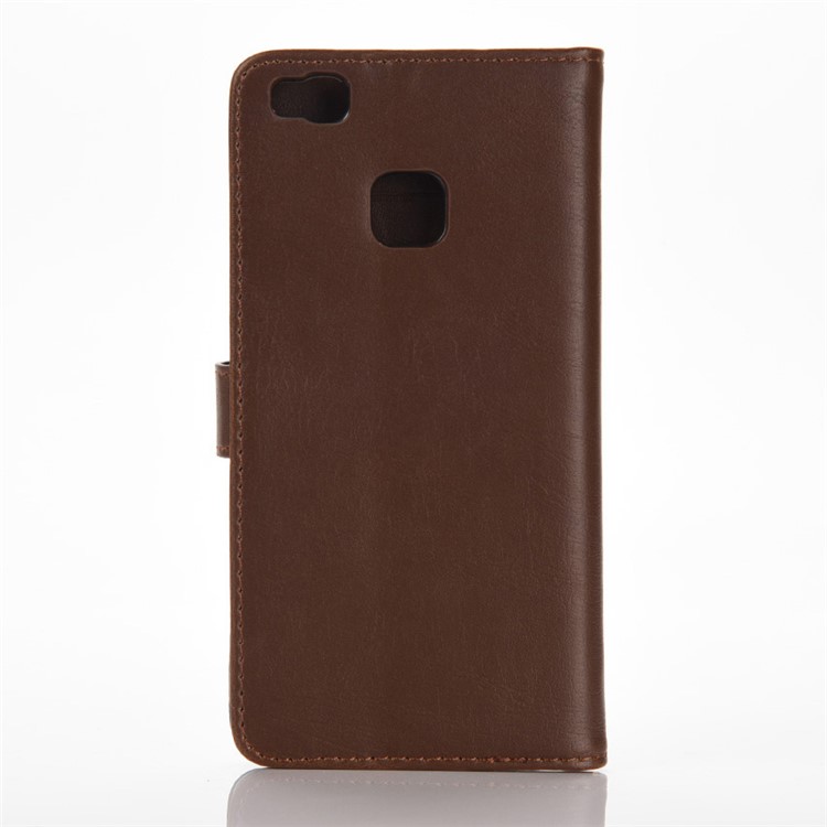 Retro Style Leather Wallet Card Holder Cover for Huawei P9 Lite - Coffee-2
