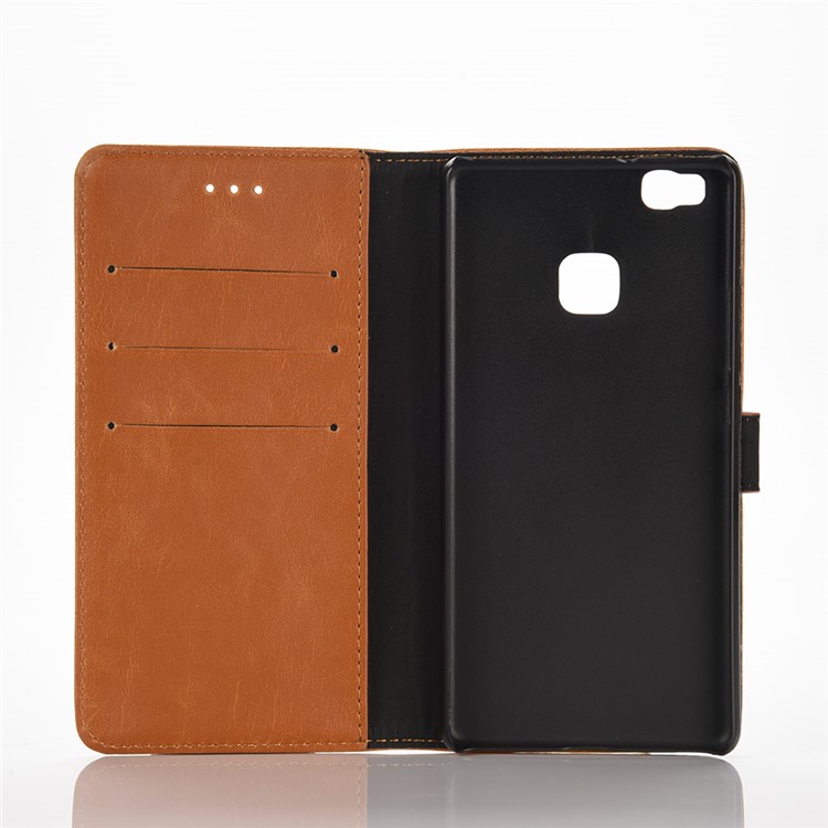 Retro Style Stand Wallet Leather Case Cover for Huawei P9 Lite - Brown-3