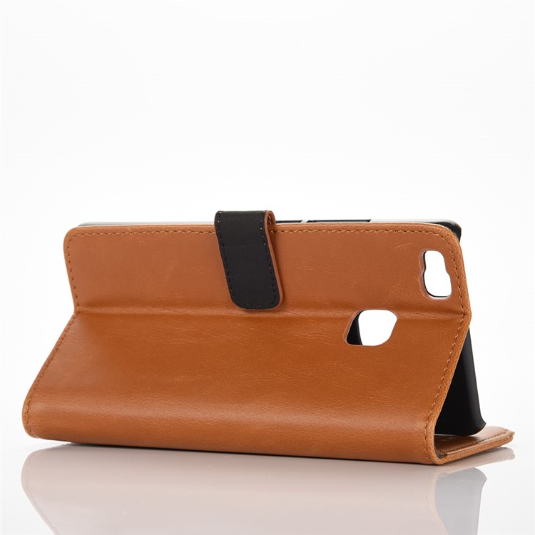 Retro Style Stand Wallet Leather Case Cover for Huawei P9 Lite - Brown-4