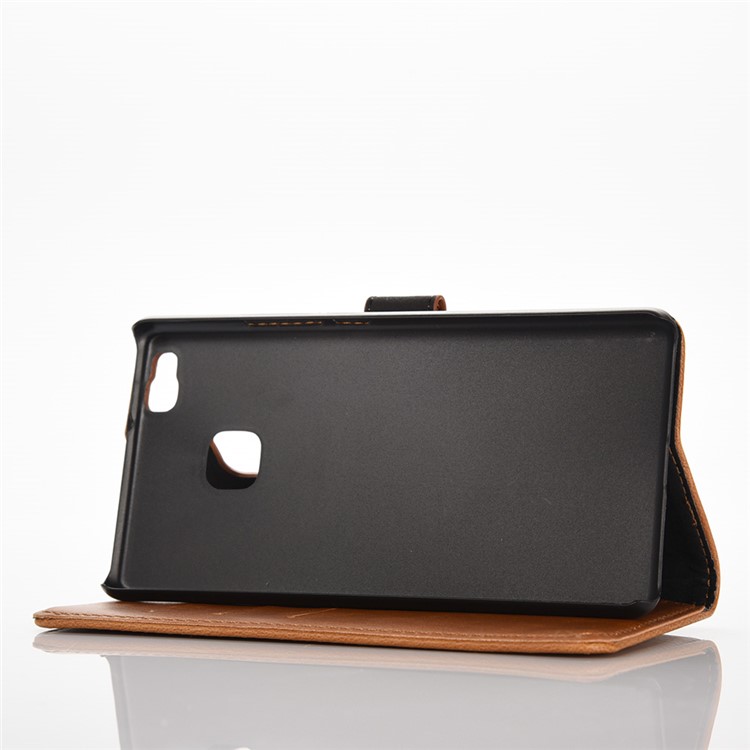Retro Style Stand Wallet Leather Case Cover for Huawei P9 Lite - Brown-5