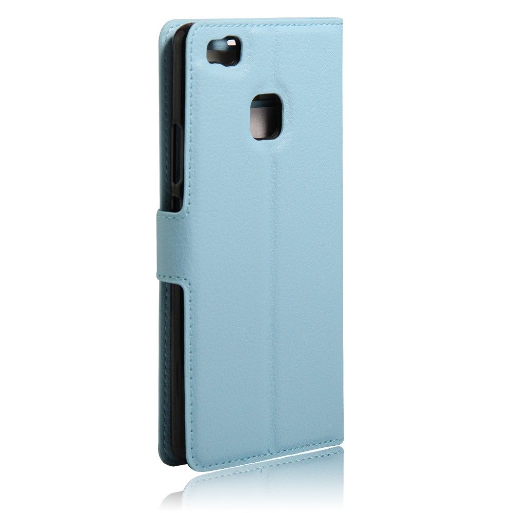 Litchi Grin Flip Magnetic Flip Cover Para Huawei P9 Lite - Azul-2