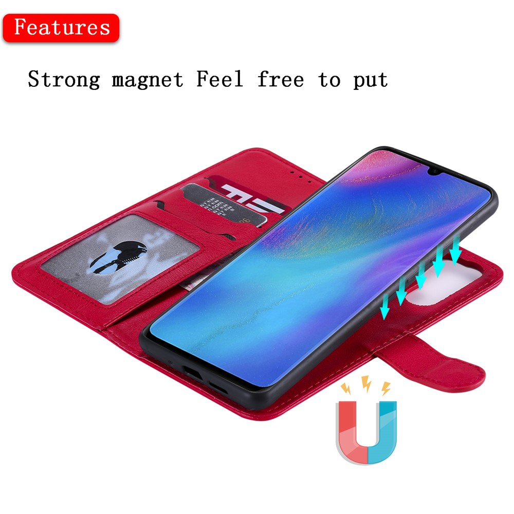 Magnetic Detachable 2-in-1 Wallet Leather Stand Cover for Huawei P30 Pro - Red-5