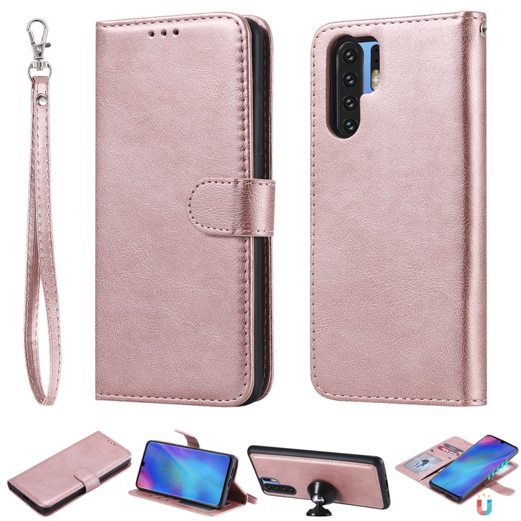 Scocca Magnetica Staccabile In Pelle 2-in-1 Per Huawei P30 Pro - Oro Rosa-1