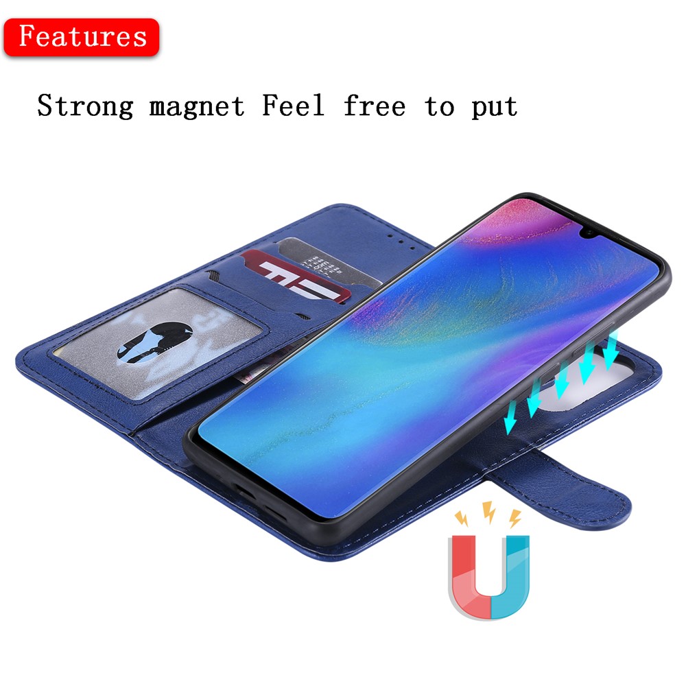 Magnetic Detachable 2-in-1 Wallet Leather Stand Casing for Huawei P30 Pro - Blue-5