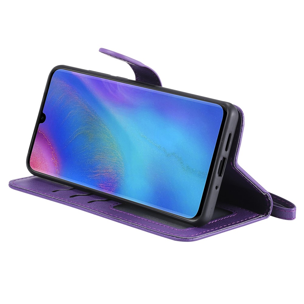 Magnetic Detachable 2-in-1 Wallet Leather Stand Case for Huawei P30 Pro - Purple-7